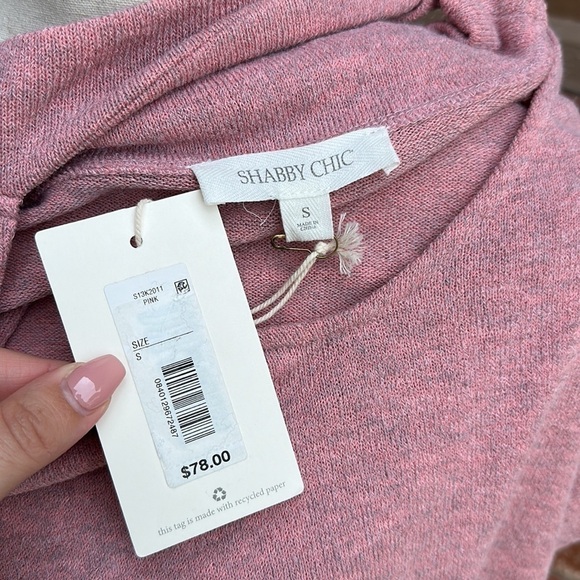 Shabby Chic Cutout Long Sleeve Pink Sweater Women's Size Small - Picture 5 of 6